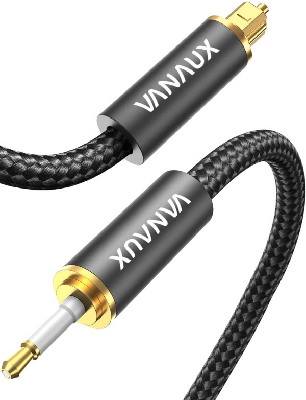 VANAUX Toslink to Mini Toslink Optical Audio Cable 24K Gold-...