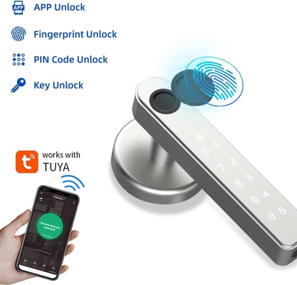 UCMDA Smart Lock - Fingerprint Door Lock with Handle, Keyles... - Image 2