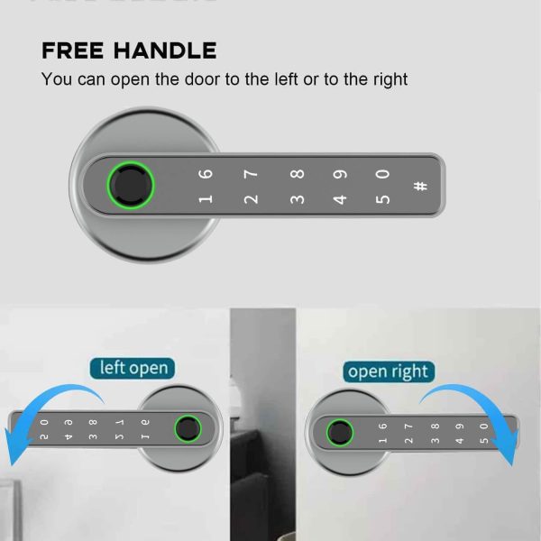 UCMDA Smart Lock - Fingerprint Door Lock with Handle, Keyles... - Image 3