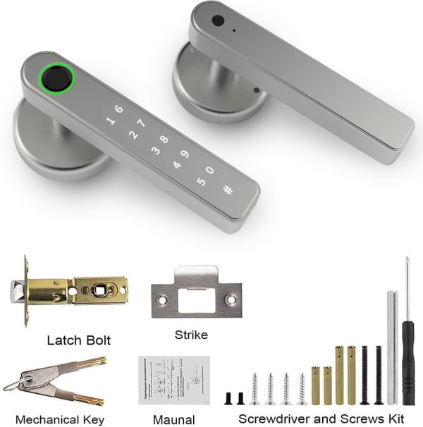UCMDA Smart Lock - Fingerprint Door Lock with Handle, Keyles... - Image 5