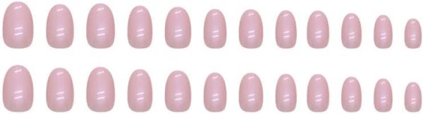 JUSTOTRY 24 Pcs Aurora Almond Short Fake Nails Pattern,Pink ... - Image 3