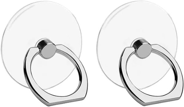 VOVIGGOL Transparent Phone Ring Holder Stand 2 Pcs, 360° Rot...