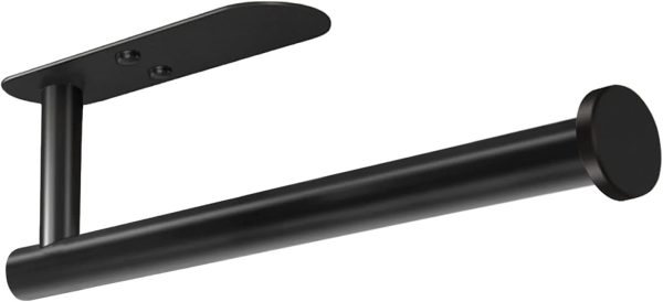 HUFEEOH Black Adhesive Paper Towel Holder Under Cabinet Wall... - Image 2