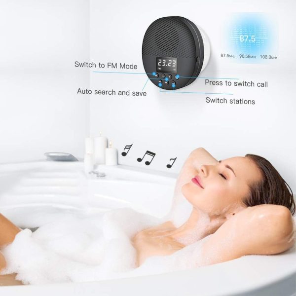Portable Bluetooth 5.0 Shower Speaker with LED Screen, AGPTE... - Image 3