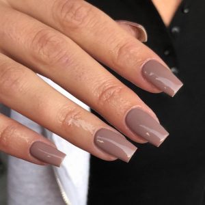 Dark Nude Press on Nails Medium Short Square,Xcreando Glue o...