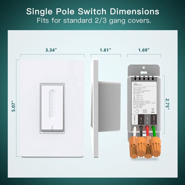 TREATLIFE Smart Dimmer Switch, Single-Pole Smart Switch for ... - Image 8
