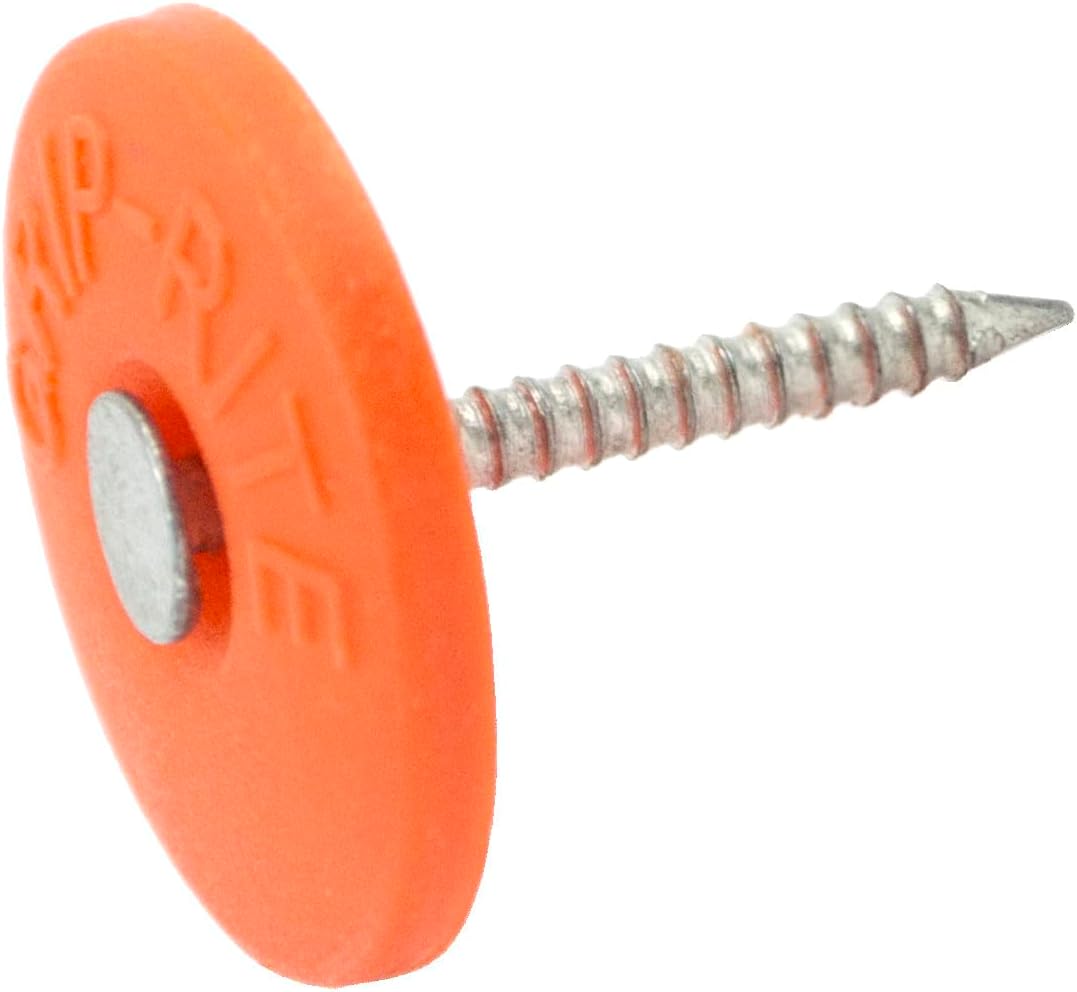 Grip-Rite 1PRCAP1, #12 x 1 Plastic Cap Roofing Nail, Electro…