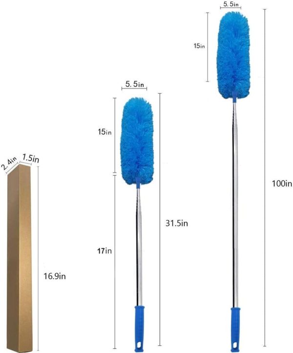 DELUX Microfiber Feather Duster Extendable Duster with 100 i... - Image 3