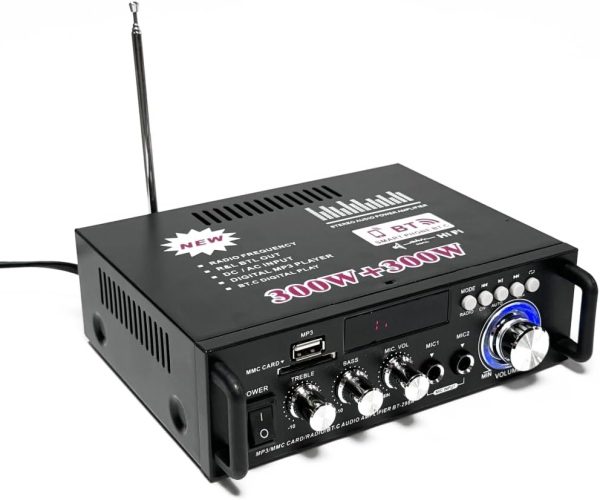 600W Amplifier, HiFi Audio Stereo BT Portable Radio for Car ...