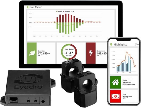 Eyedro Home Energy Monitor - Solar Energy/Net Metering - Sav...