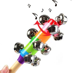 Wooden Jingle Hand Bells,Rainbow Handle Wooden Bells Jingle ...