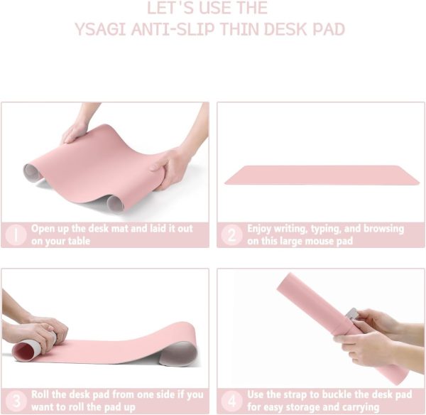 YSAGi Non-Slip Desk Pad,Mouse Pad,Waterproof PVC Leather Des... - Image 6