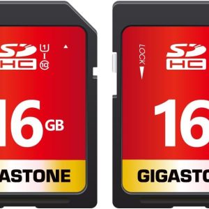 Gigastone 16GB SDHC Memory Card, 2 Pack Premium Series, Tran...