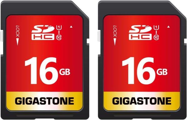 Gigastone 16GB SDHC Memory Card, 2 Pack Premium Series, Tran...