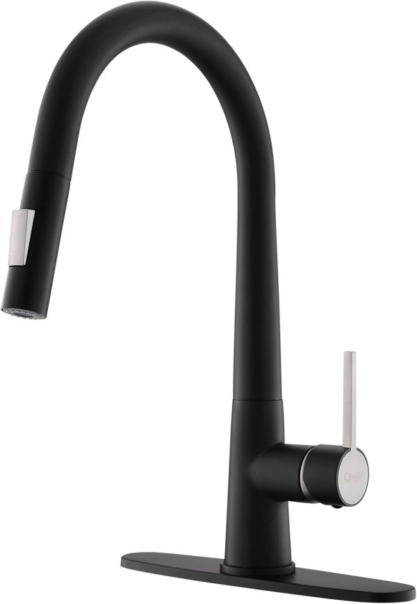 GIMILI Single Handle Pull Out Kitchen Faucet,Matte Black Kit...