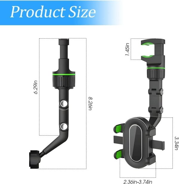 XINLIYA Rearview Mirror Phone Holder, 360° Rotatable and Ret... - Image 2