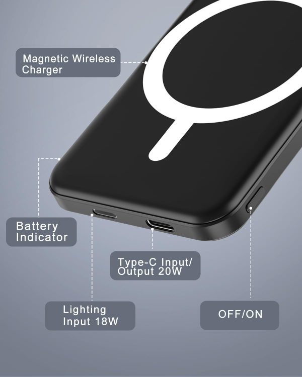 Podoru Mag-Safe Power Bank, Mini 5000mAh Magnetic Battery Pa... - Image 5