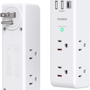 2 Pack Surge Protector Outlet Extender with Rotating Plug, 6...
