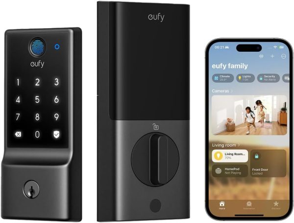 eufy Smart Lock E30, Fingerprint Keyless Entry Door Lock, Sm...