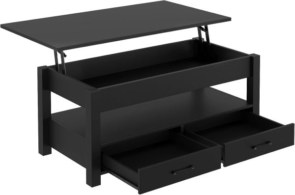 Rolanstar Coffee Table, Lift Top Coffee Table with Drawers a... - Image 8