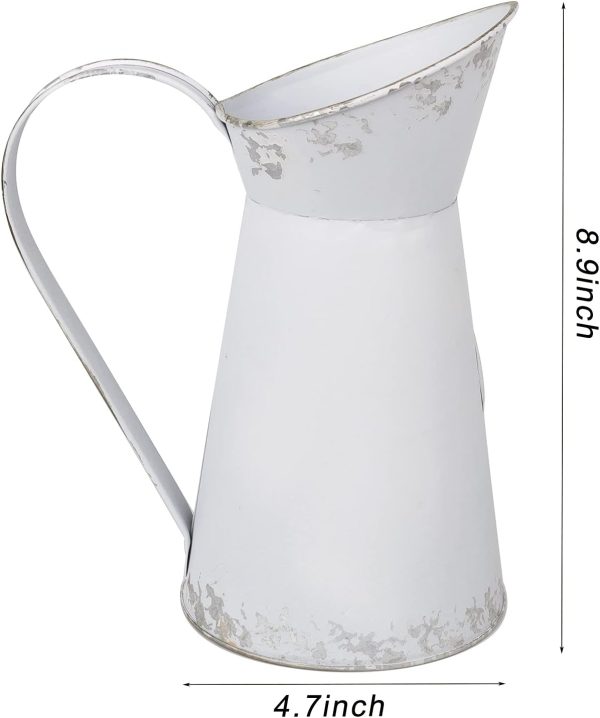 SOUJOY Rustic Shabby Chic Vase, Farmhouse Galvanized Flower ... - Image 2