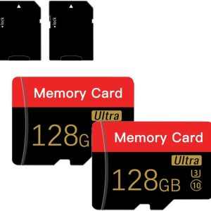 2 Pack Micro Memory Card 128 GB with Adapter, C10/U3/UHS-I/A...