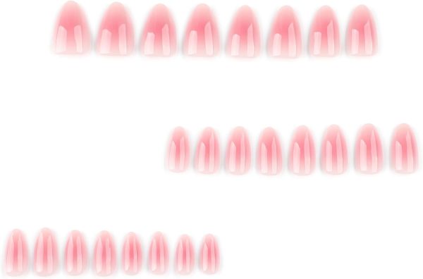 KQueenest Ombre Pink Press on Nails Short Almond Shape, Blus... - Image 5
