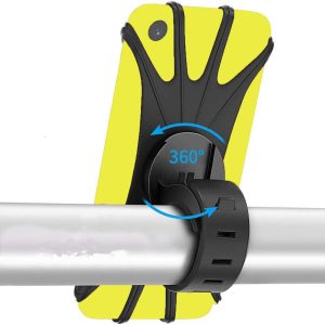 Bike Phone Mount, Silicone Bicycle Phone Holder, 360° Adjust...