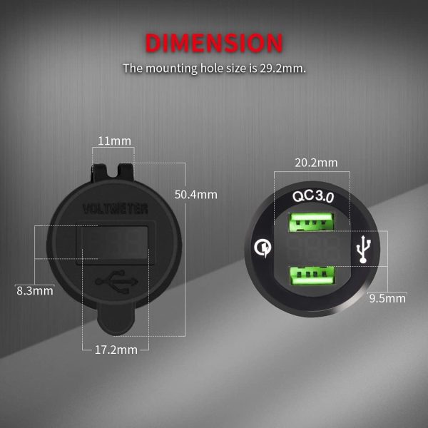 DaierTek 12V Dual USB Charger Socket for Automotive Car Mari... - Image 6