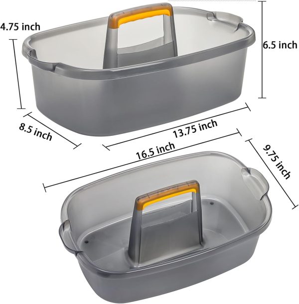 TOPZEA 2 Pack Cleaning Supplies Caddy, Plastic Large Cleanin... - Image 2