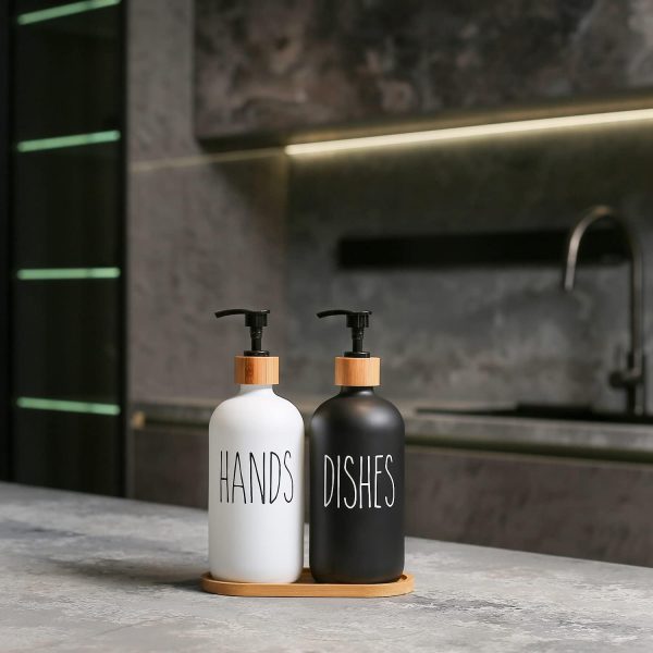 MOMEEMO Glass Soap Dispenser Set, Contains Hand Soap and Dis... - Image 3