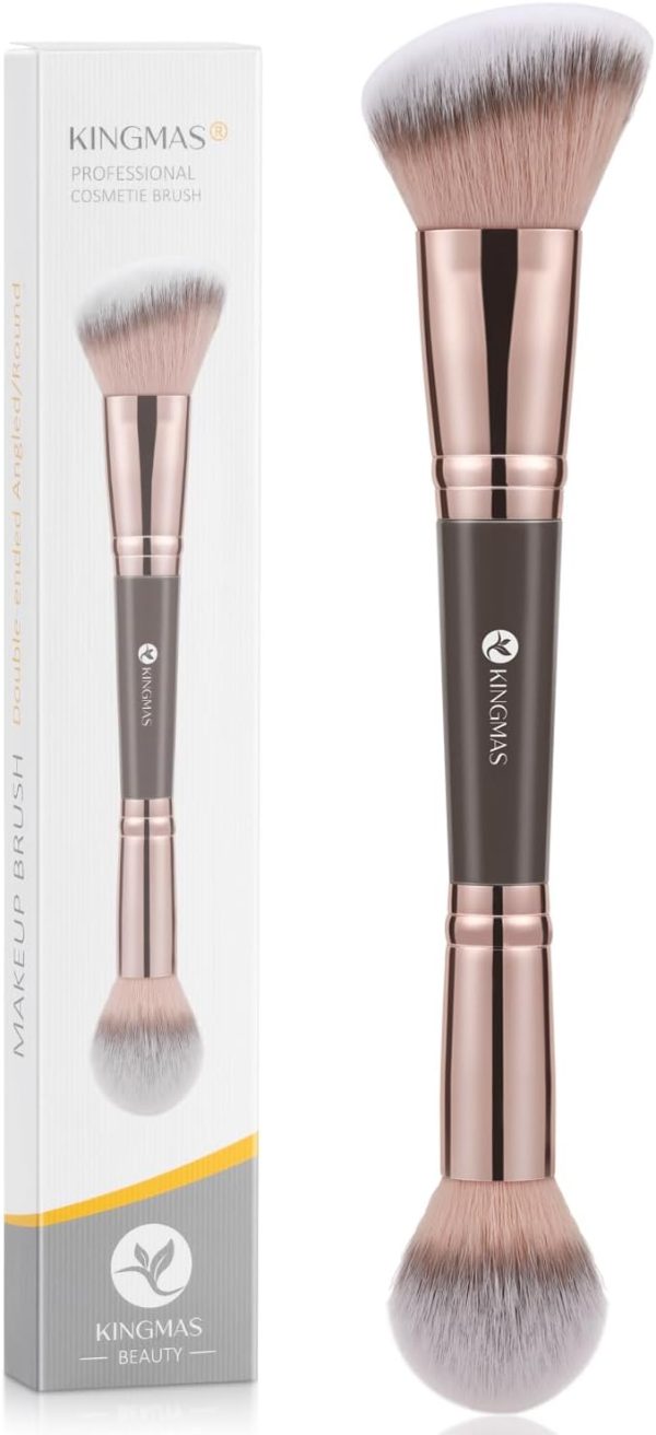 KINGMAS Foundation Makeup Brush, Double-ended Angled/Round T...