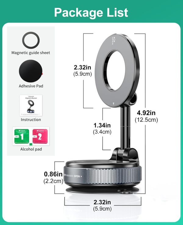 Vacuum Magnetic Car Phone Holder for MagSafe, 360°Magnetic P... - Image 8