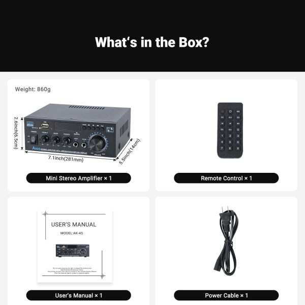 Bluetooth Stereo Receiver &Home Audio Amplifier, 300Wx2 2-Ch... - Image 9