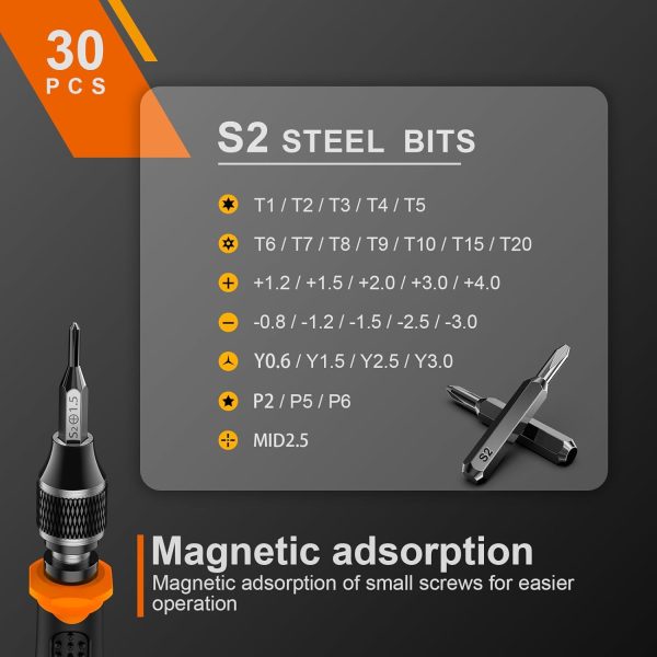 JOREST 38Pcs Precision Screwdriver Set (S2 Steel), Tool Kit ... - Image 6