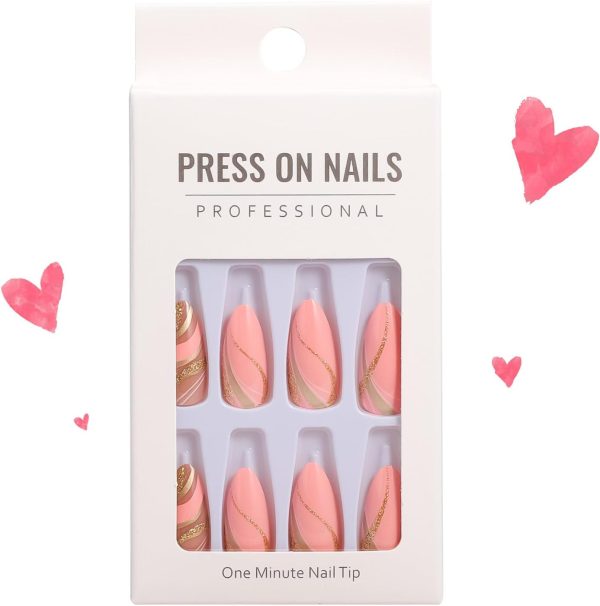 Press On Nails Short Long Almond Square Ballet Shape - Glue ...
