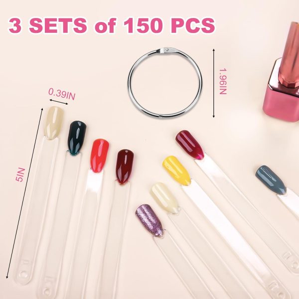 150pcs Nail Swatch Sticks with Ring and Number Stickers, Col... - Image 3