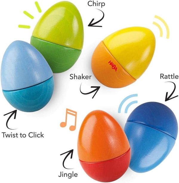 HABA Musical Eggs - 5 Wooden Eggs with Acoustic Sounds, Made... - Image 2