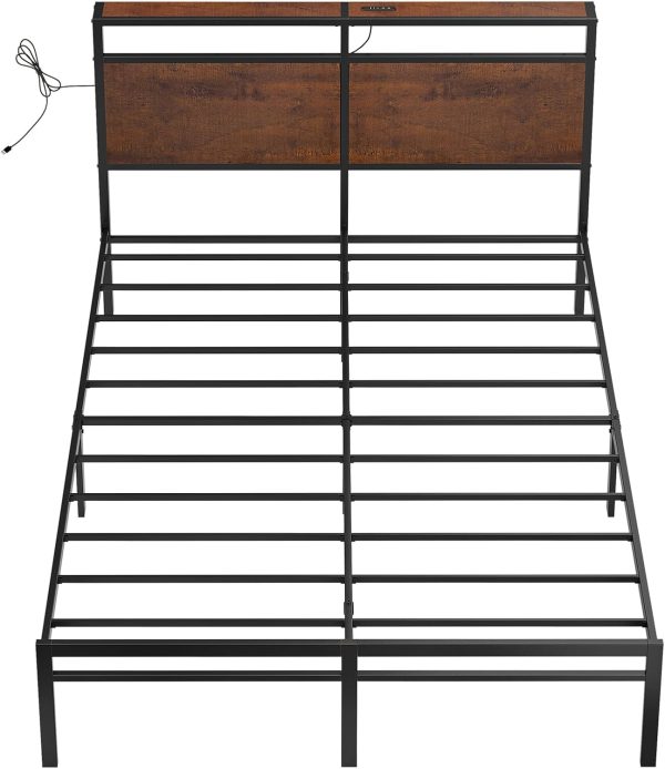 HAUSOURCE Full Bed Frame with Storage Headboard Bed Frame Fu... - Image 7