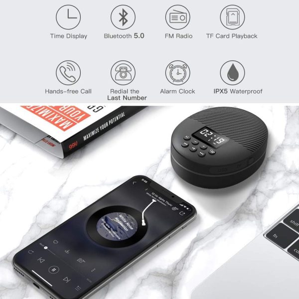 Portable Bluetooth 5.0 Shower Speaker with LED Screen, AGPTE... - Image 2