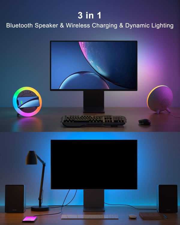 Bluetooth Speaker Night Lights, Wireless Charging Kids Speak... - Image 4
