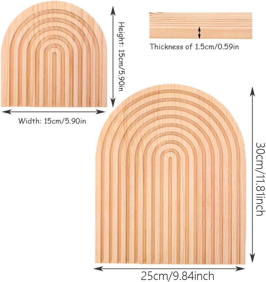 2Pcs Wood Rainbow Arch Modern Decor Decorative Tray for Wall…