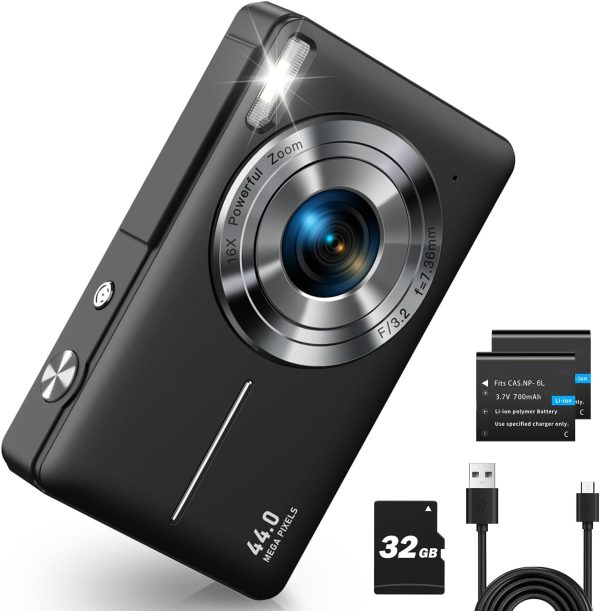 CAMKORY Digital Camera, Full HD 1080P Point and Shoot Camera...