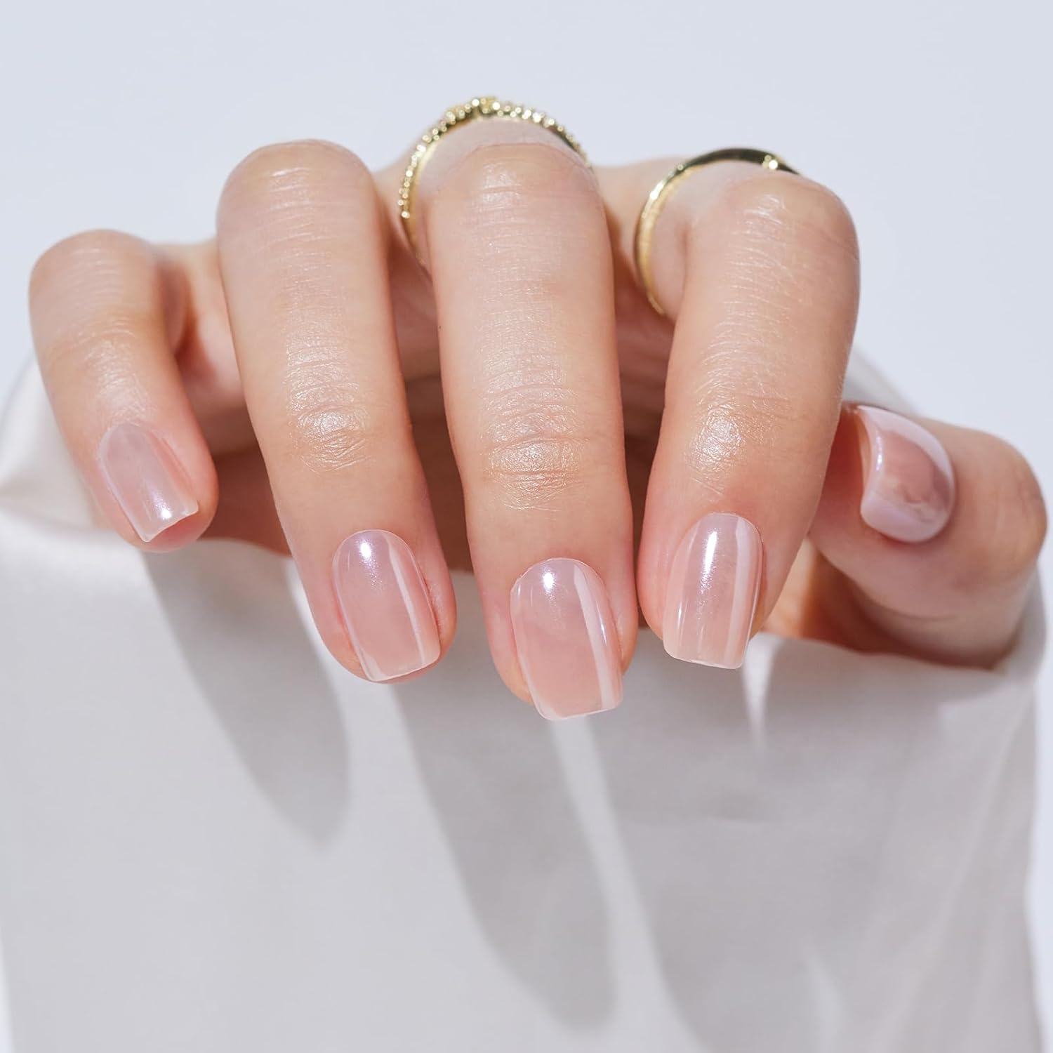 NGOZI Press on Nails – Short Square Shape Soft Gel Nails, Pl…