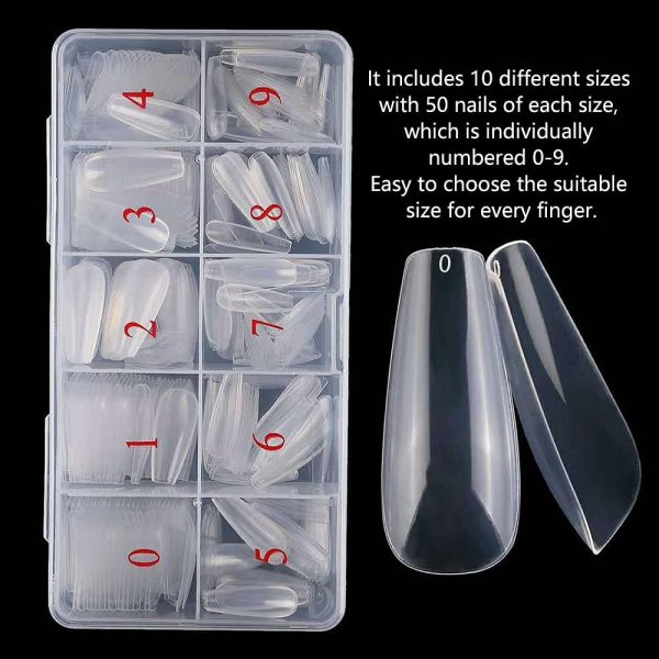 Acrylic Nail Practice Stand,500Pcs Acrylic Nails Coffin Fake... - Image 3