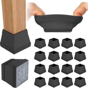 16 PCS Square Silicone Chair Leg Floor Protector, Chair Leg ...
