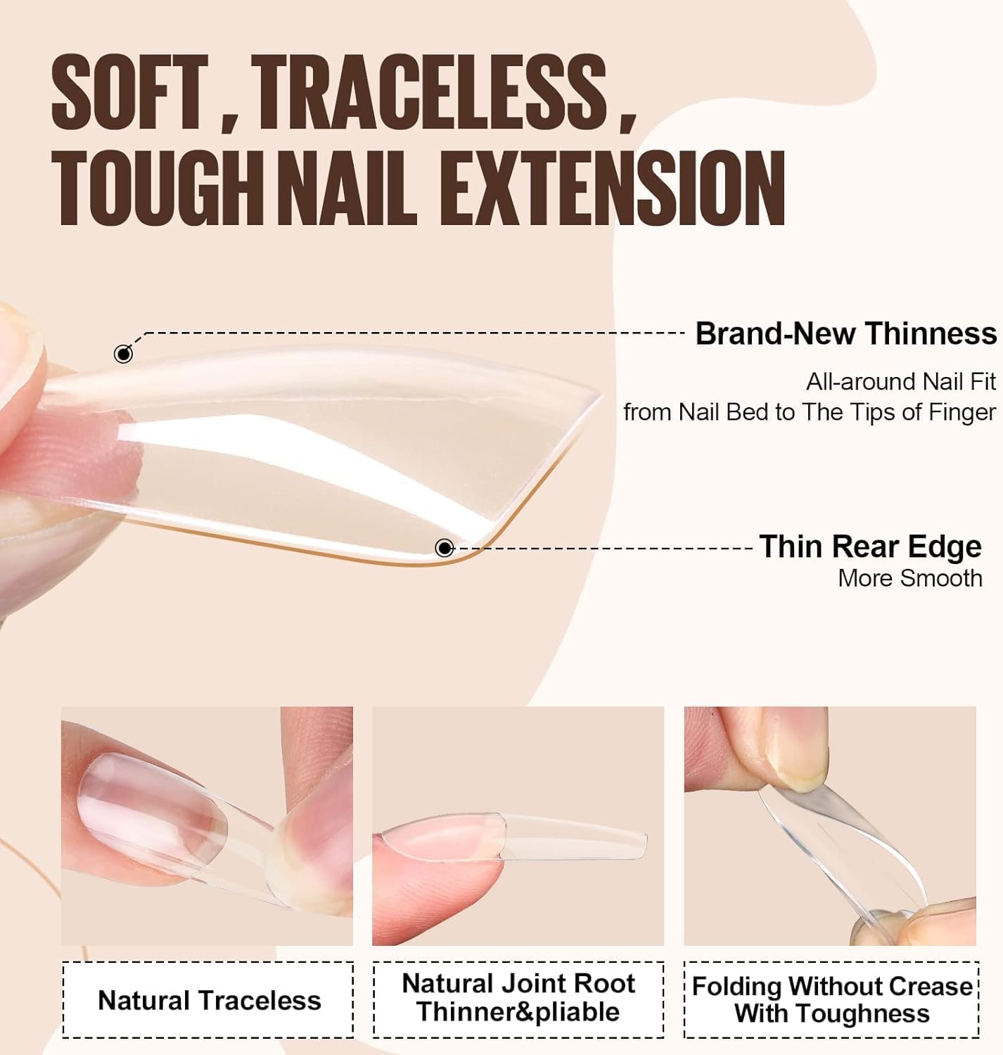 TOMICCA Nail Tips and Glue Gel Kit – Gel Nail Kit 500pcs Lon…