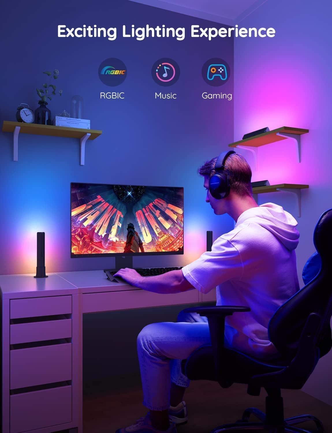 Govee Smart LED Light Bars, Work with Alexa and Google Assis…