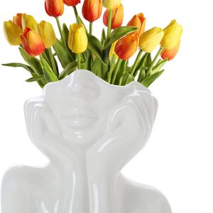 CEMABT Ceramic Woman Body Face Vase, Small Decorative Unique...