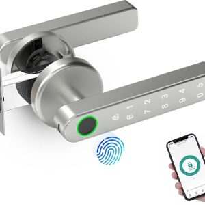 Smart Door Lock, Fingerprint Door Lock Set, 4 in 1 Keyless E...
